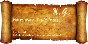 Mauthner György névjegykártya